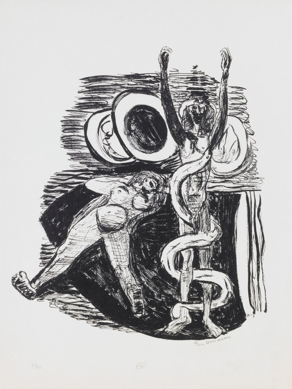 The Fall of Man, plade 14 fra porteføljen "Day and Dream" af Max Beckmann