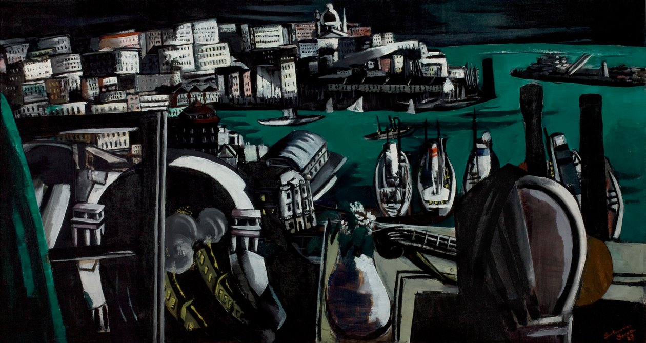 Genovas havn af Max Beckmann