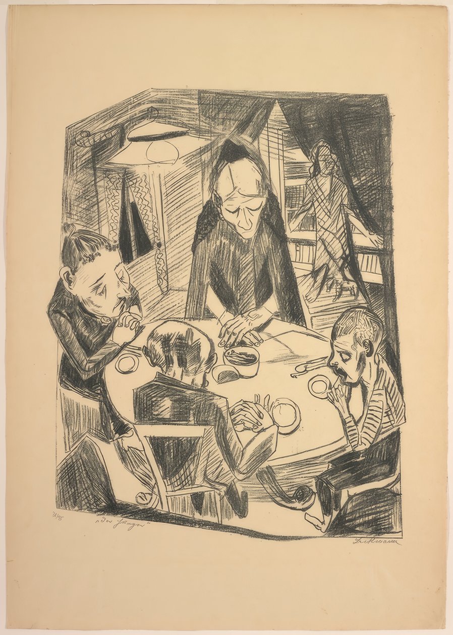 Hungeren, plade fem fra Die Hölle af Max Beckmann
