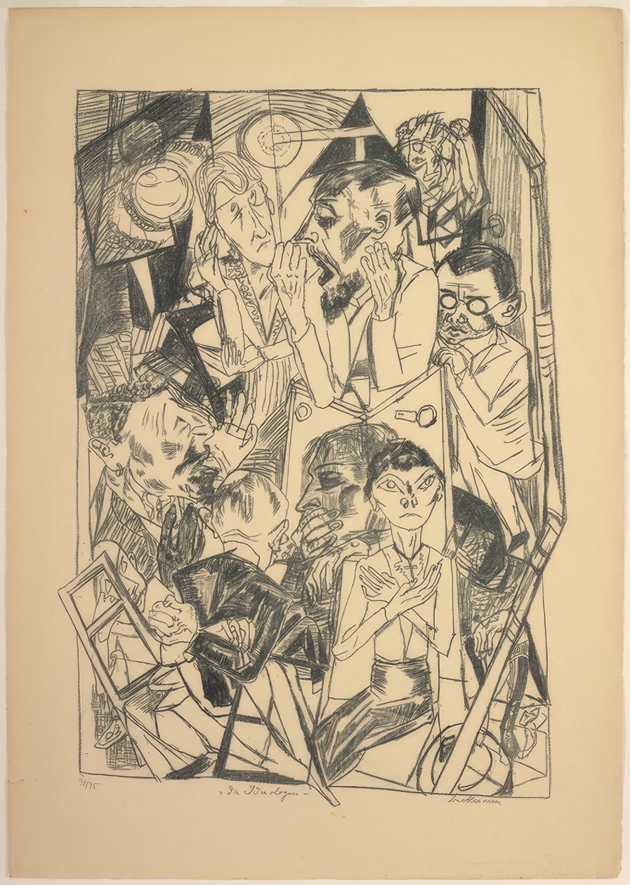 Ideologerne, plade seks fra Die Hölle af Max Beckmann