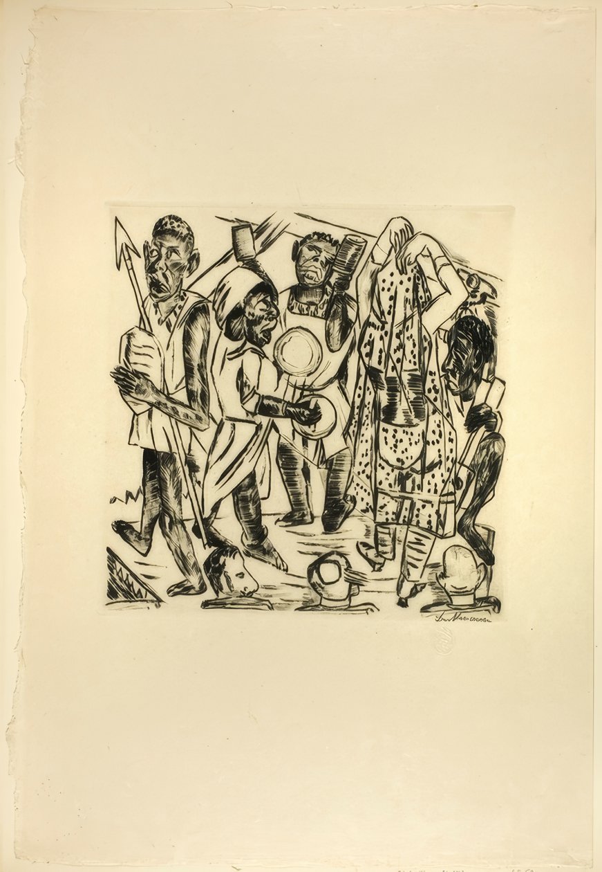 The Negro Dance, tallerken ni fra Jahrmarkt af Max Beckmann