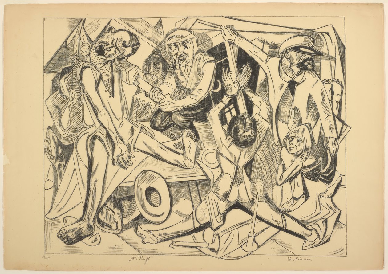 Natten, tallerken syv fra Die Hölle af Max Beckmann