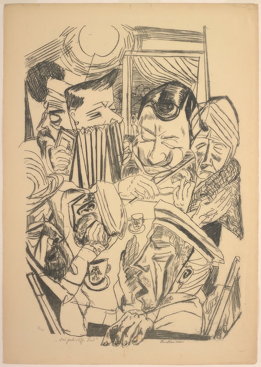 Den patriotiske sang, plade ni fra Die Hölle af Max Beckmann