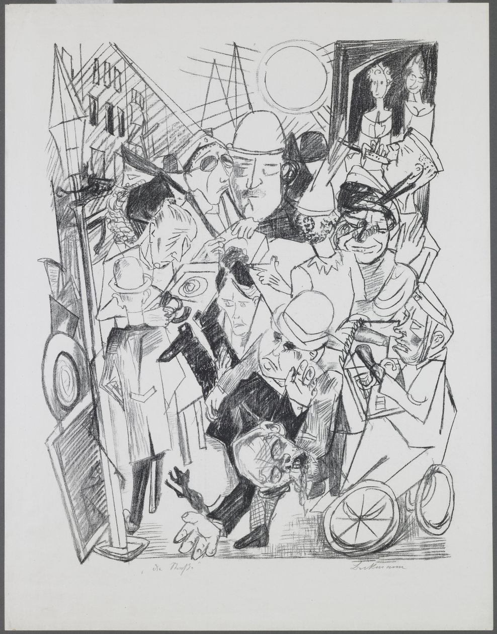 The Street, plade 3 fra porteføljen "Hell" af Max Beckmann