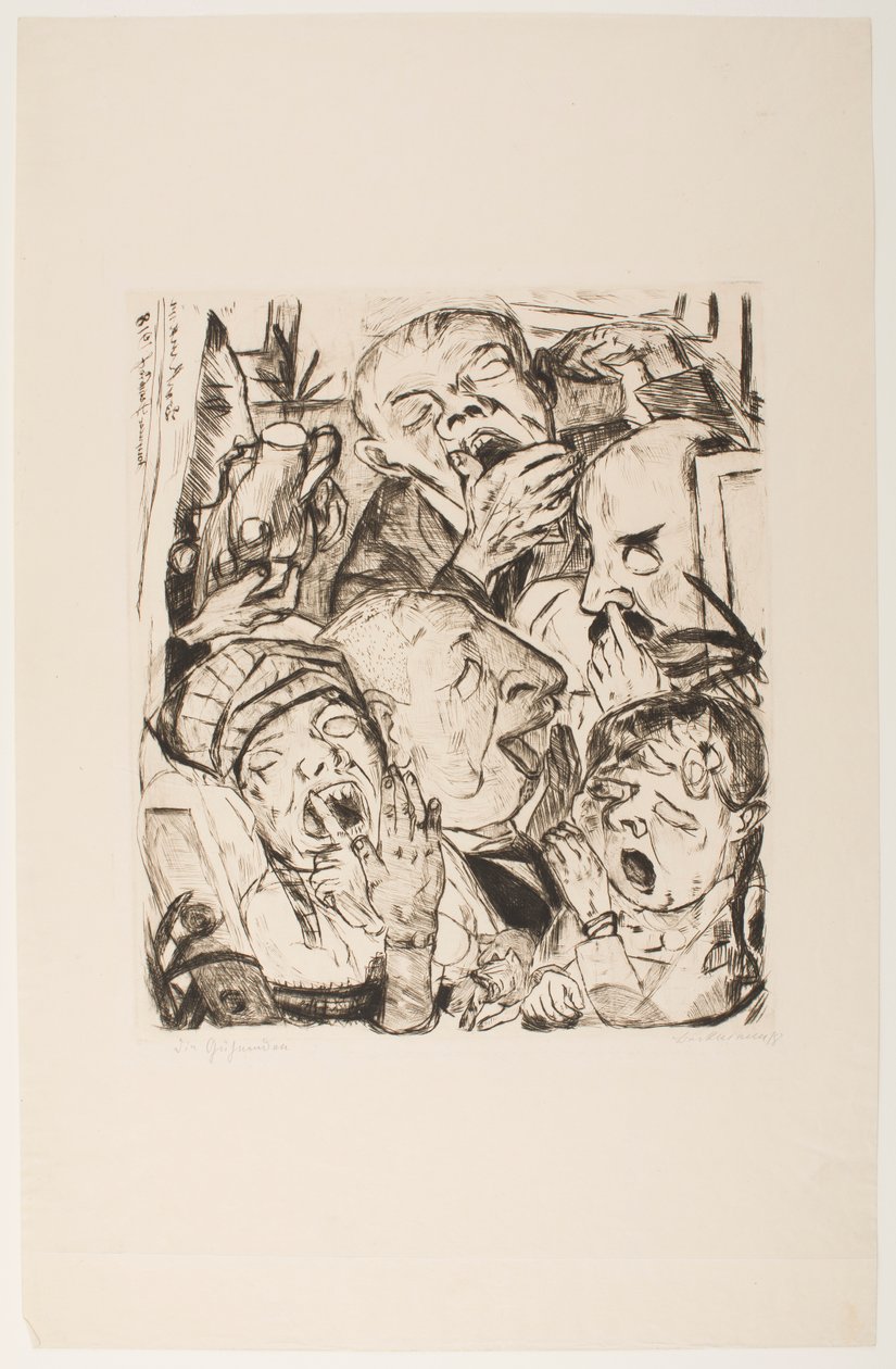 The Yawners, plade 7 fra porteføljen "Faces" af Max Beckmann