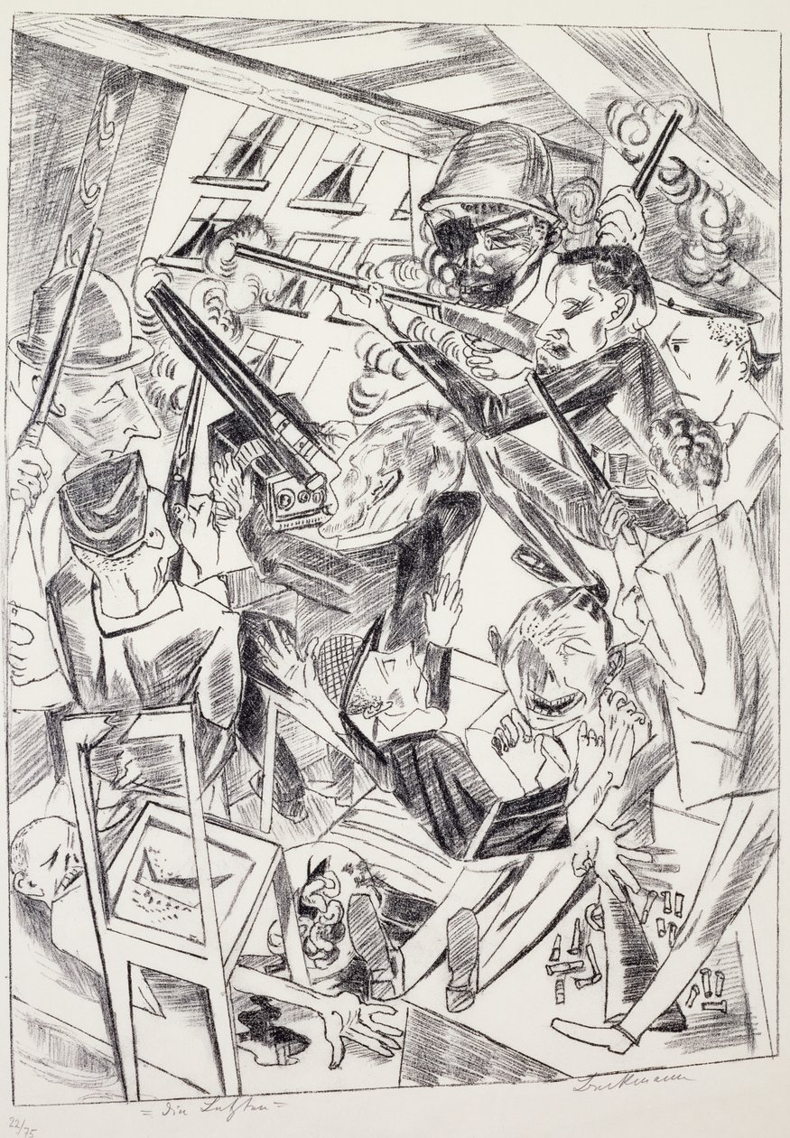 De sidste, af Max Beckmann (1884-1950), litografi. Tyskland, det 20. århundrede. af Max Beckmann