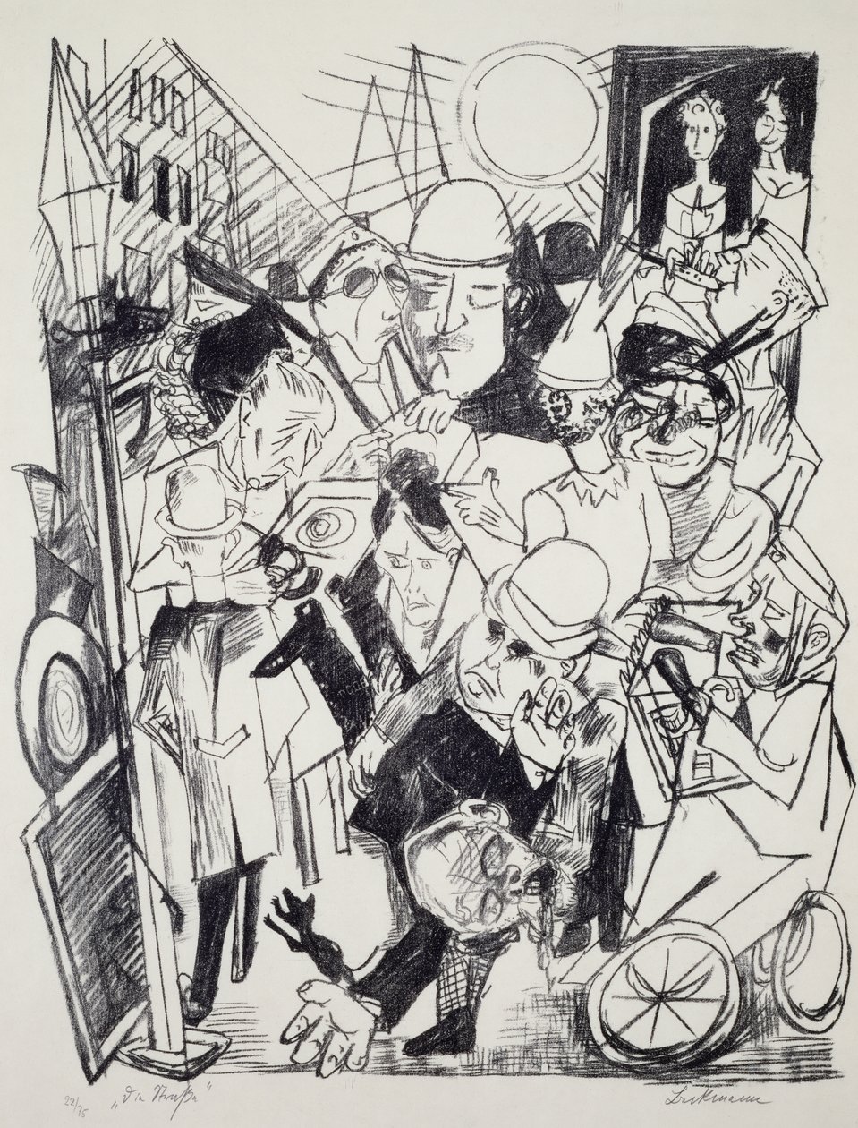 Gaden, af Max Beckmann (1884-1950), gravering. Tyskland, det 20. århundrede. af Max Beckmann
