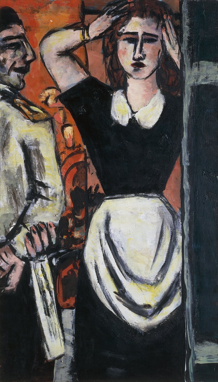 Tjener og garderobeassistent af Max Beckmann