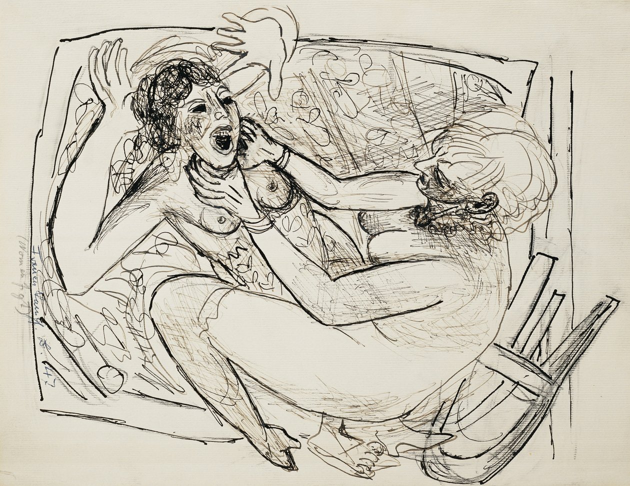Kvinder kæmper; kvinder kæmper af Max Beckmann