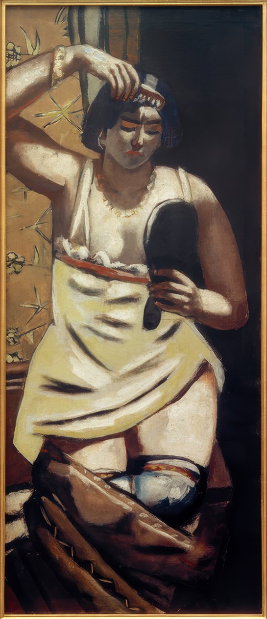 Sigøjnerkvinde, nøgen med spejl af Max Beckmann