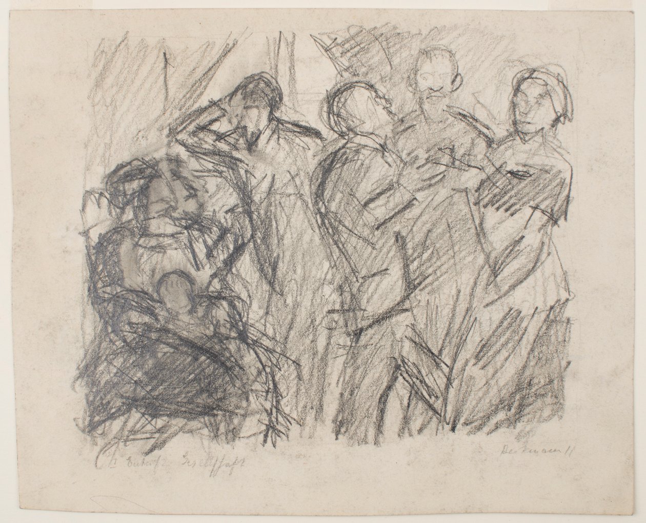 på recto: I [Første] Skitse til Samfundsfest af Max Beckmann
