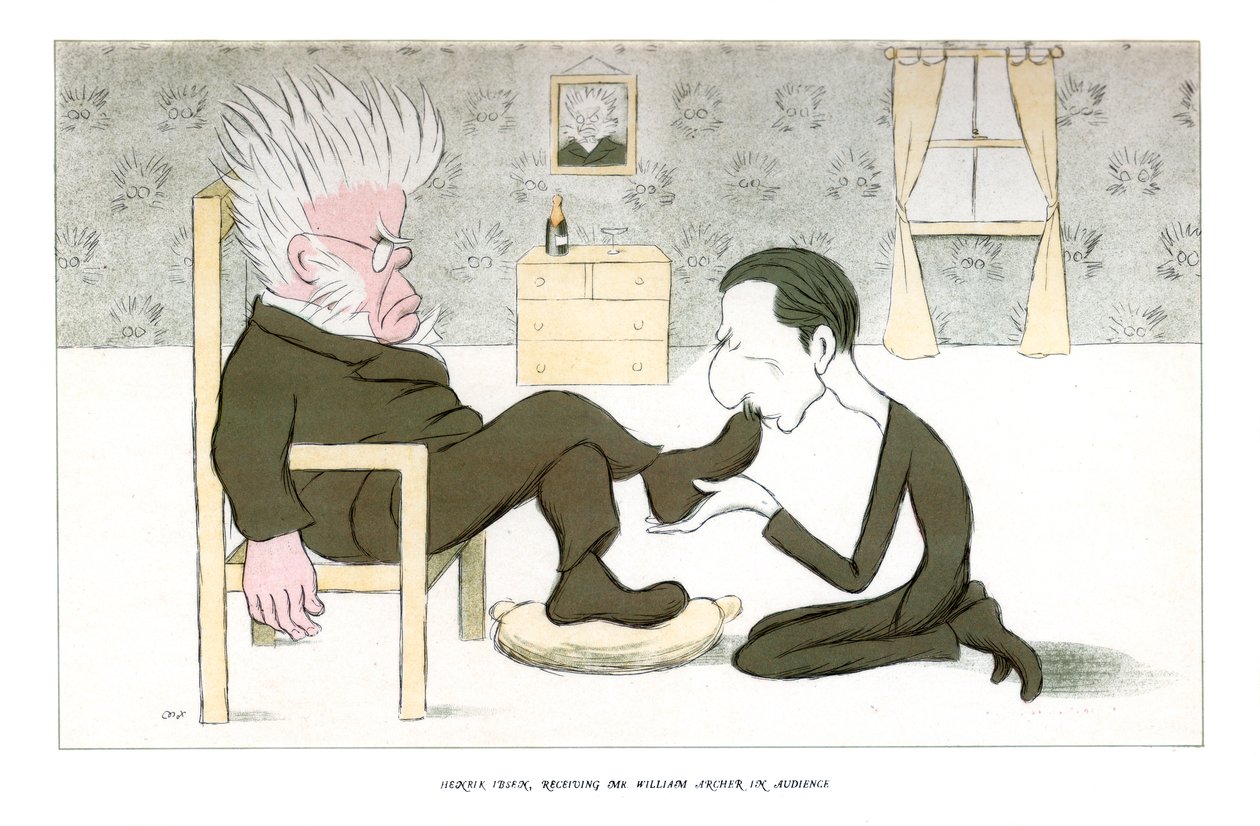Henrik Ibsen, modtager hr. William Archer i publikum, 1904. af Henry Maximilian Beerbohm