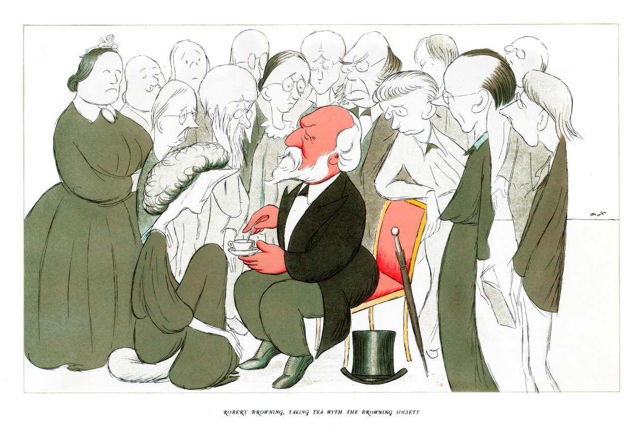 Robert Browning, Tager te med Browning Society, 1904. af Henry Maximilian Beerbohm