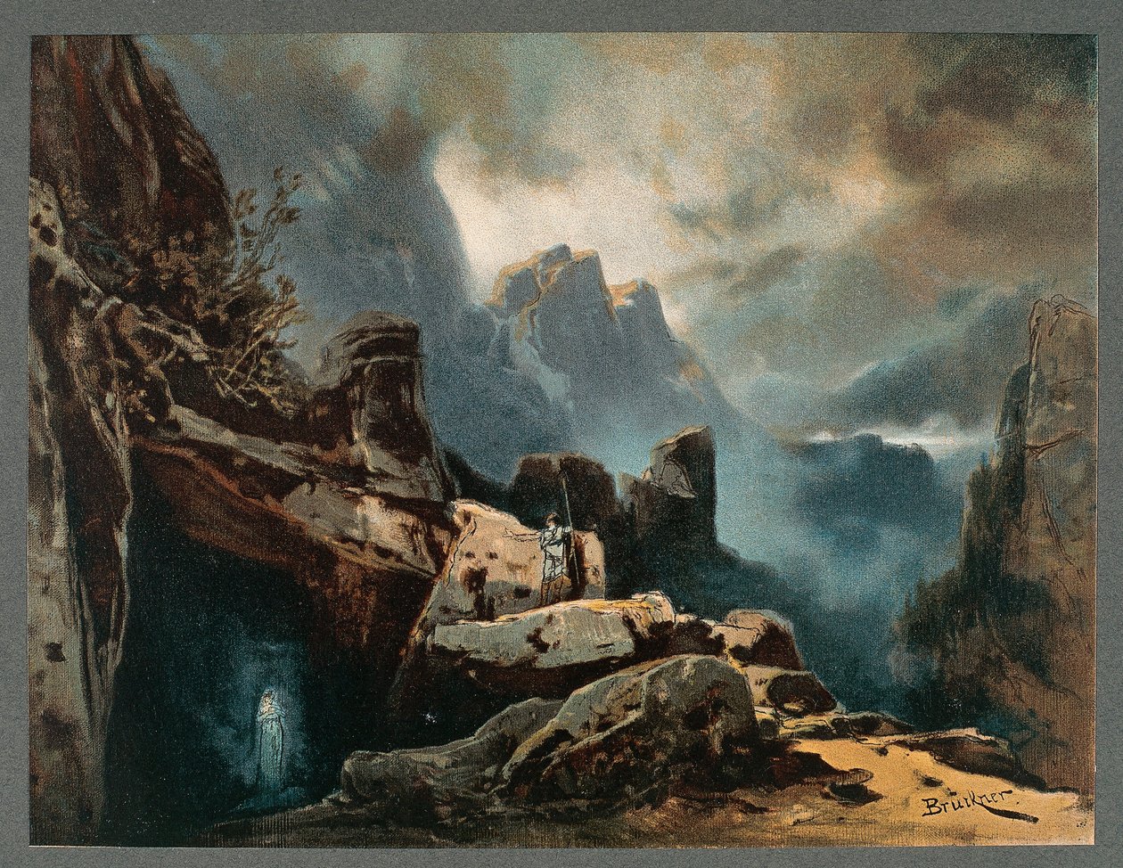 Frankrig, Paris, Scenografi til akt III af Nibelungens Ring - Rhinegoldet af Richard Wagner af Max Bruckner