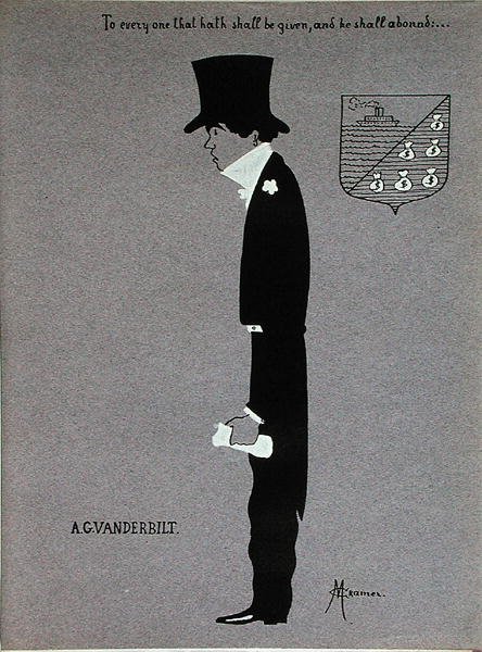 Karikatur af Alfred Gwynne Vanderbilt (1877-1915), fra 