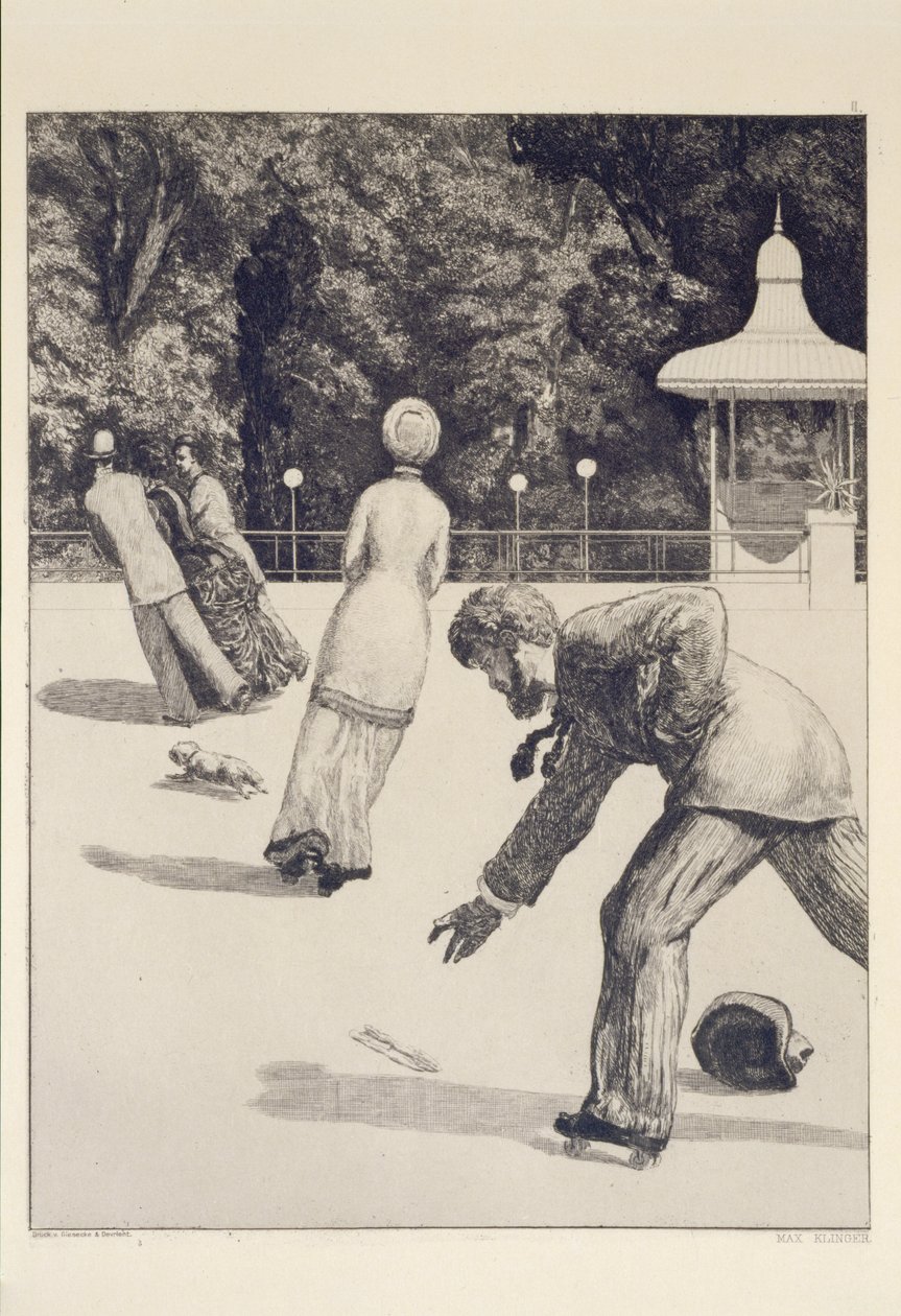 Handling, ark 2 fra serien »Paraphrase on the Finding of a Glove« af Max Klinger