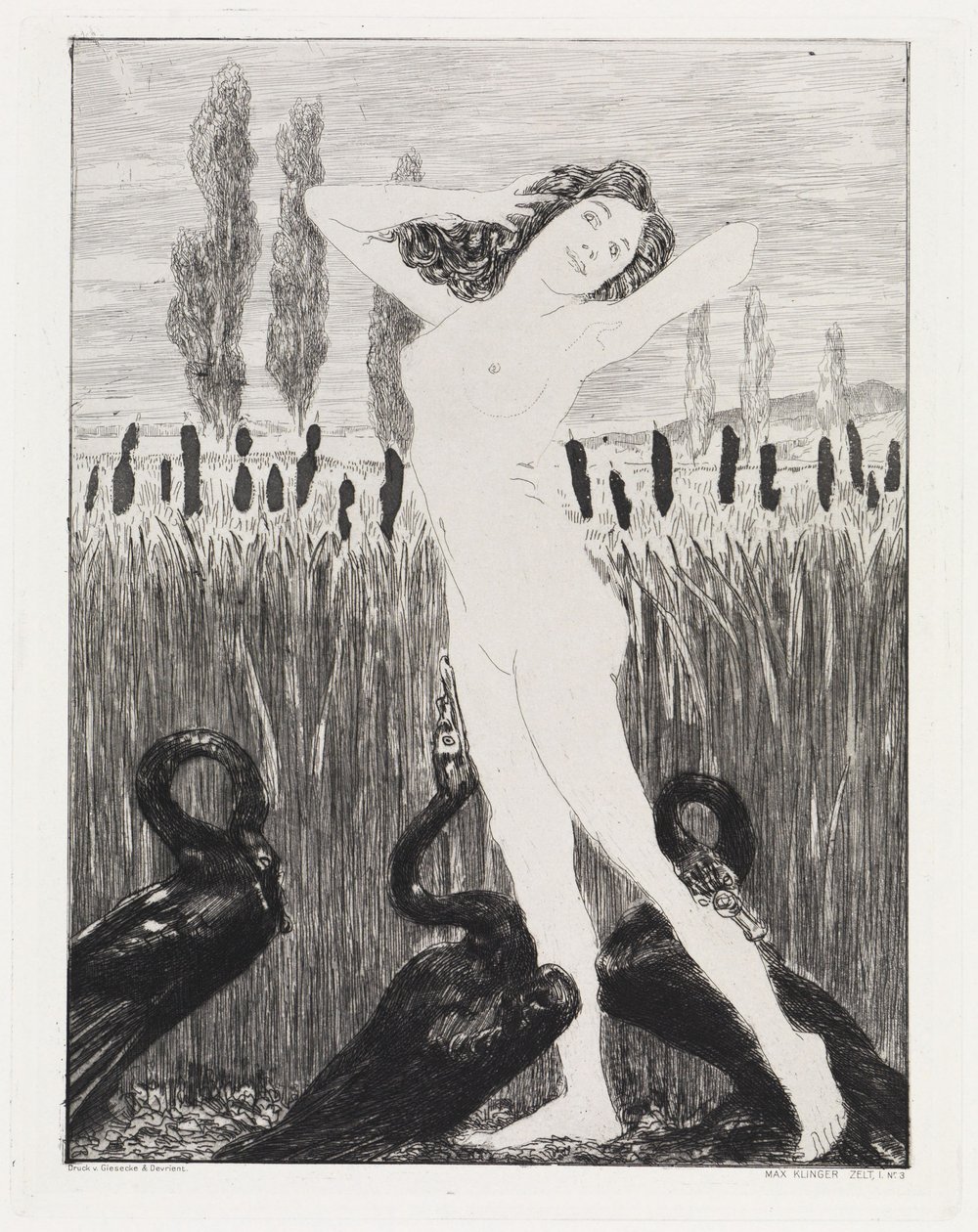 Ved søen (Telt, Opus XIV, 1. del, nr. 3) af Max Klinger