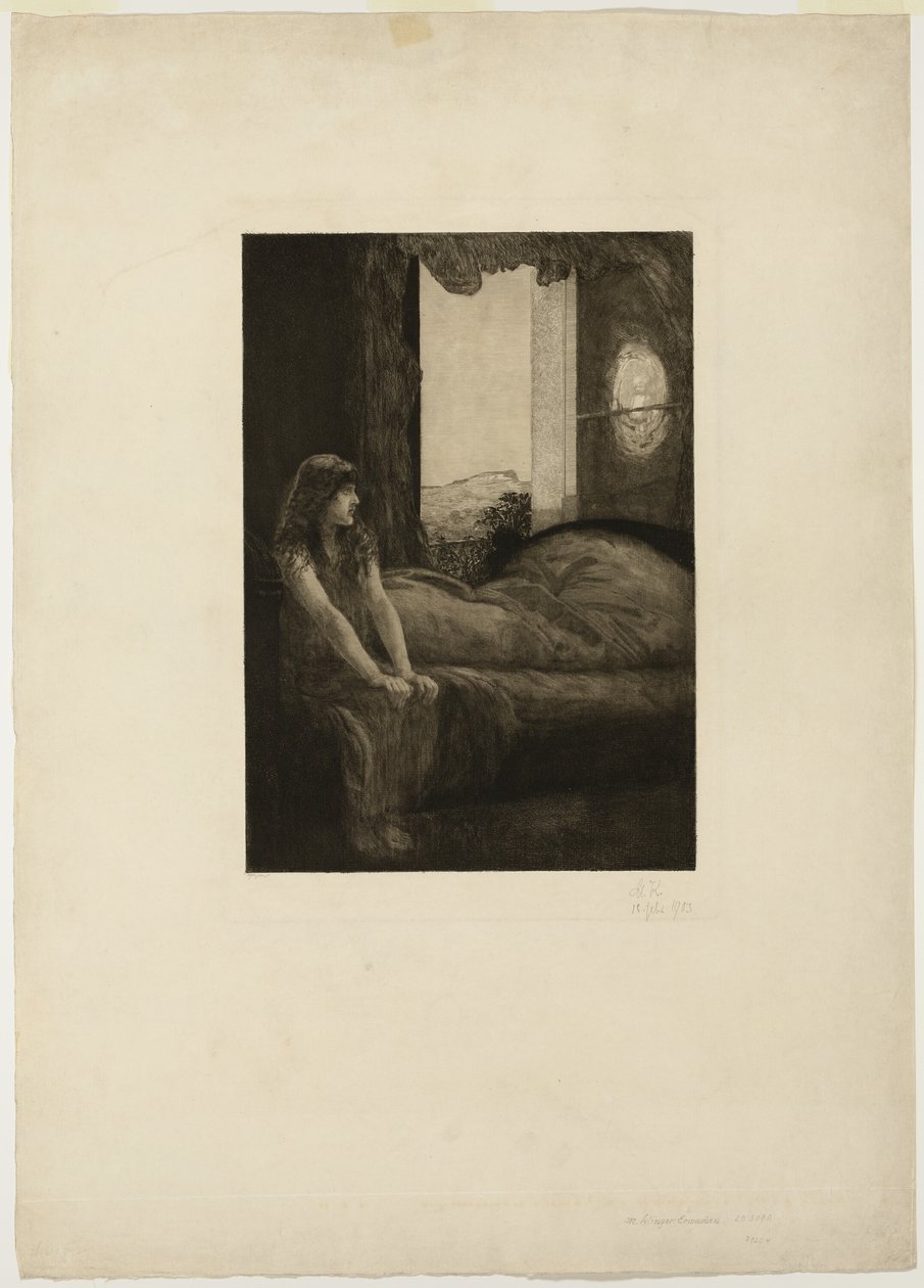 Awakening, tallerken otte fra A Love af Max Klinger