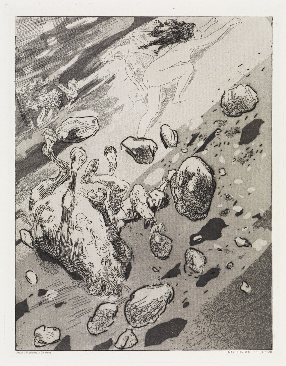 Bergsturz (Telt, Opus XIV, 1. del, nr. 20) af Max Klinger