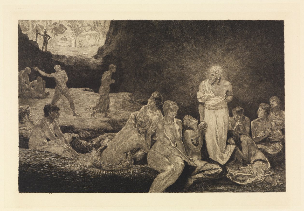 Kristus og synderinderne (Et liv, opus VIII, blad 13) af Max Klinger