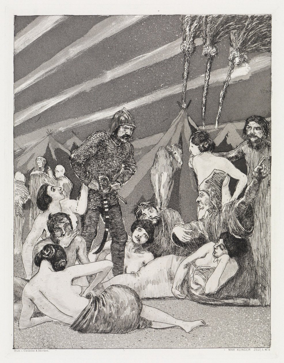 Lejren (Telt, Opus XIV, 1. del, nr. 5) af Max Klinger