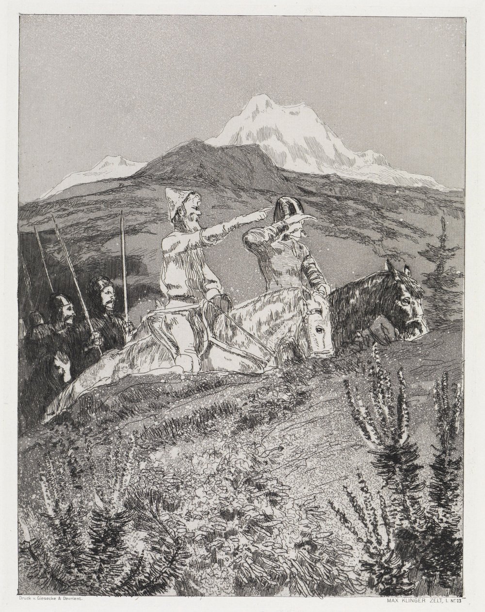 Toget (Telt, Opus XIV, 1. del, nr. 13) af Max Klinger