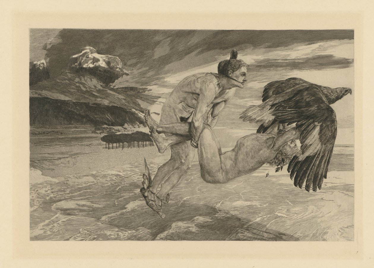 Bortførelsen af Prometheus (fra: Opus XII. Brahmsfantasi) af Max Klinger