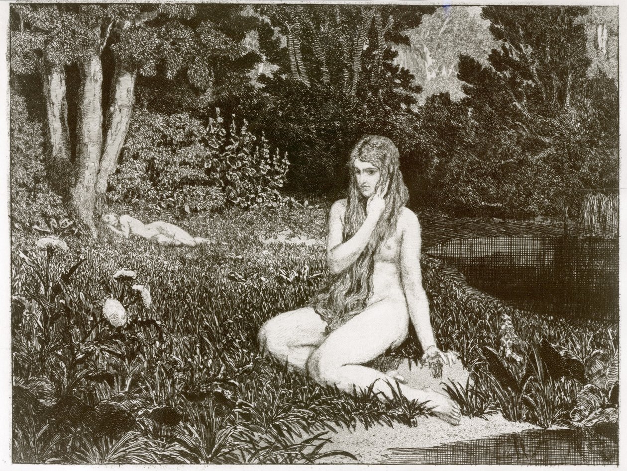 Eva og fremtiden (Opus III), blad 1: Eva af Max Klinger