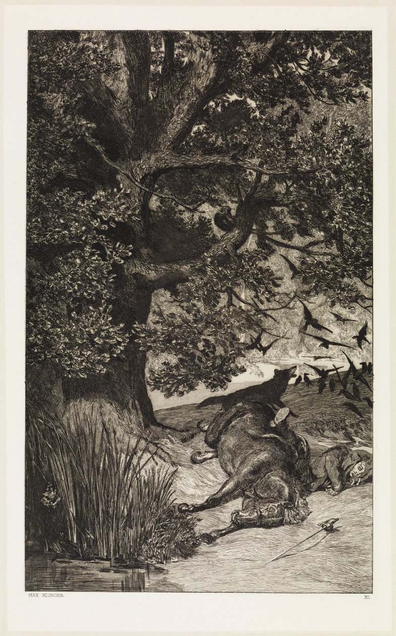 Falden rytter (Intermezzi, opus IV, blad 11) af Max Klinger