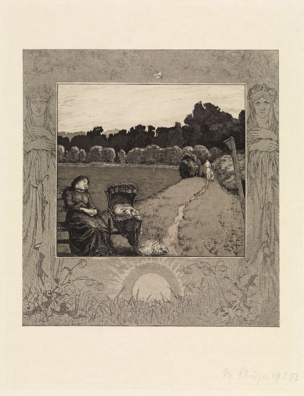 Barn (Om døden, første del, opus XI, blad 5) af Max Klinger
