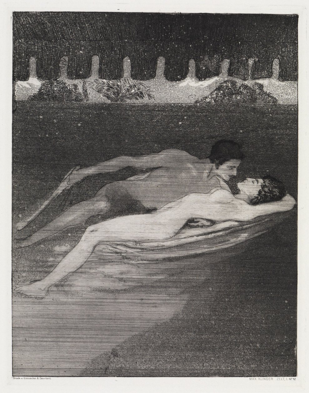 Nat (Telt, Opus XIV, 1. del, nr. 12) af Max Klinger