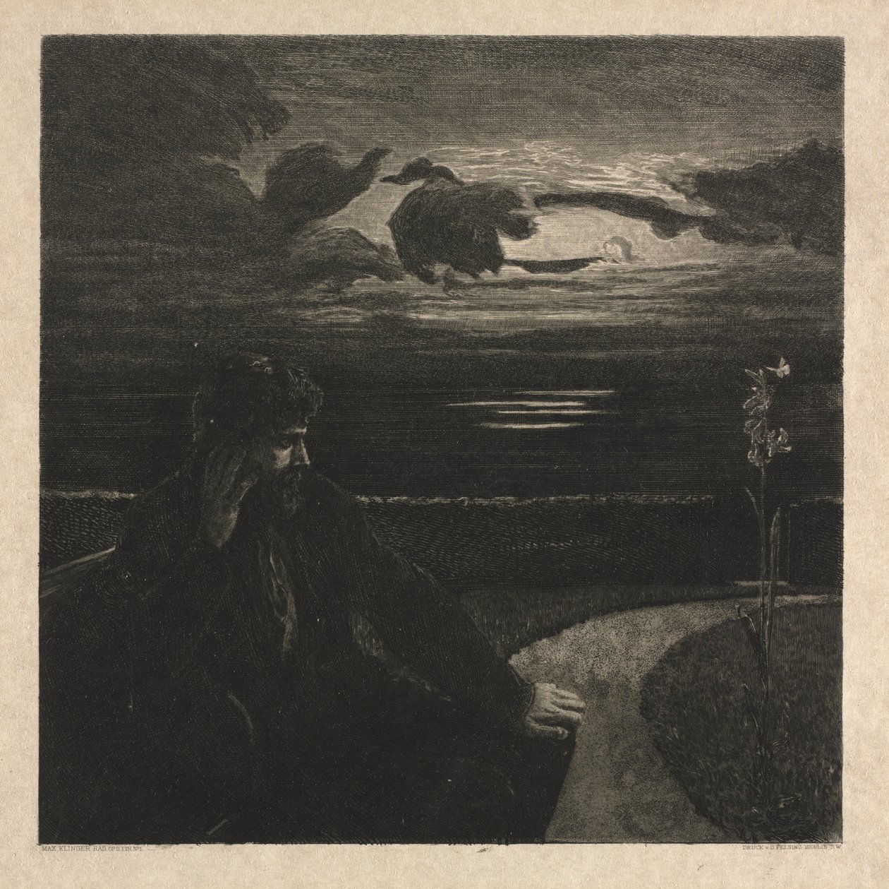 Nat, fra døden, del I, Opus XI. Nat, Fra døden, del I, Opus XI, 1889. af Max Klinger