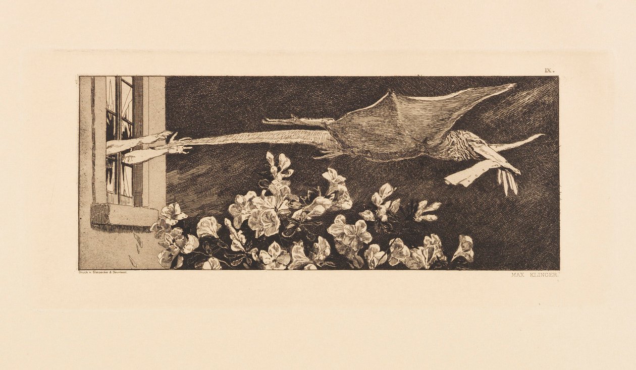 Opus VI, fra Paraphrase on the Finding of a Glove, 1881. af Max Klinger