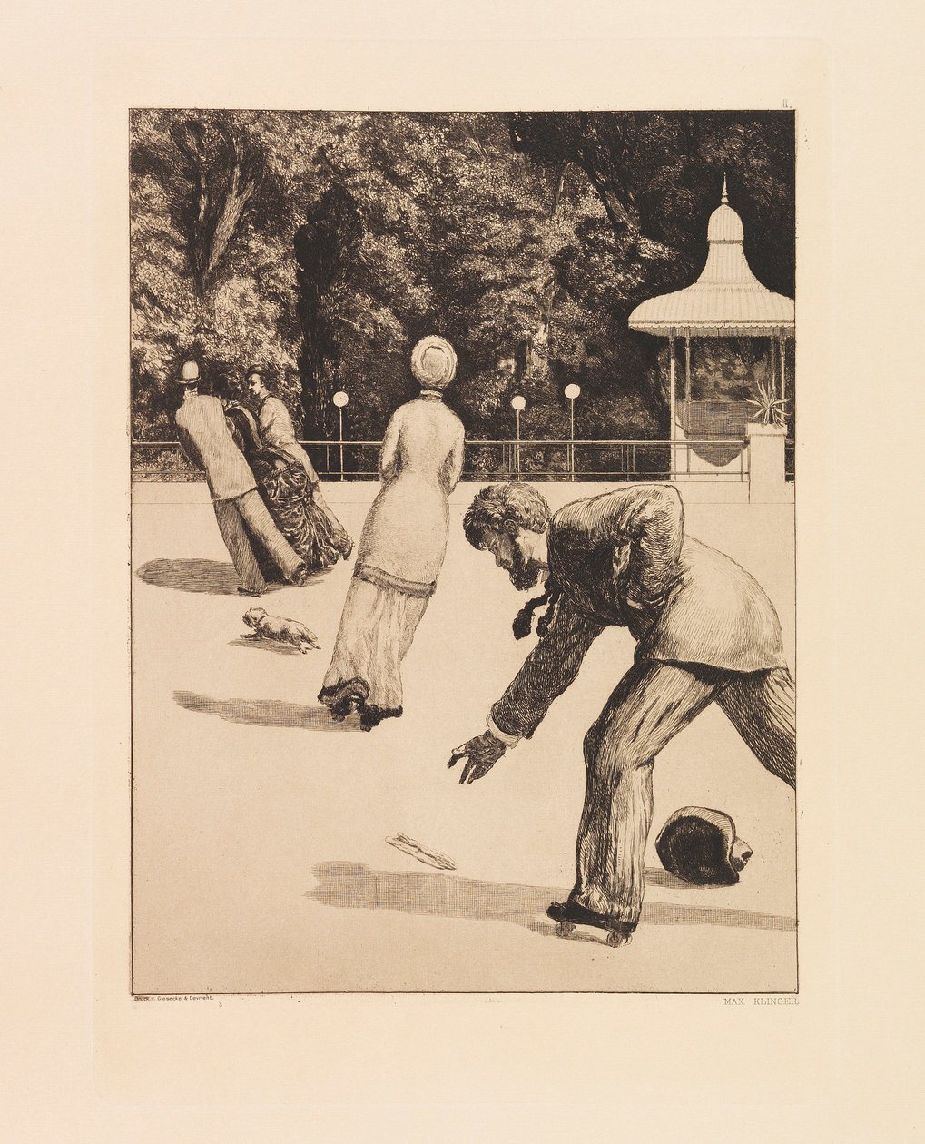 Opus VI, fra Paraphrase on the Finding of a Glove, 1881. af Max Klinger