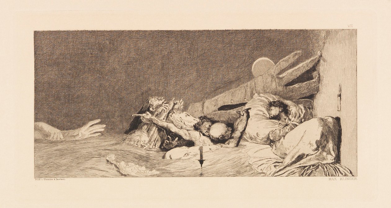 Opus VI, fra Paraphrase on the Finding of a Glove, 1881. af Max Klinger