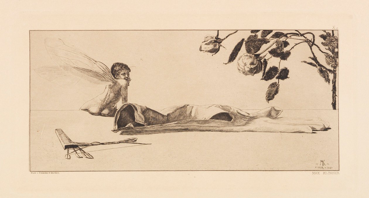 Opus VI, fra Paraphrase on the Finding of a Glove, 1881. af Max Klinger
