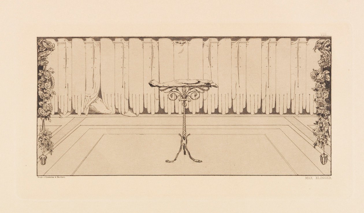 Opus VI, fra Paraphrase on the Finding of a Glove, 1881. af Max Klinger