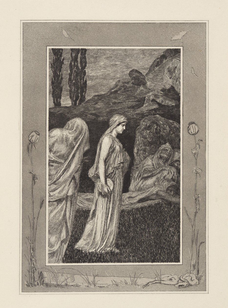 Psyche i Tartaros (Amor og Psyche, opus V, planche 39) af Max Klinger
