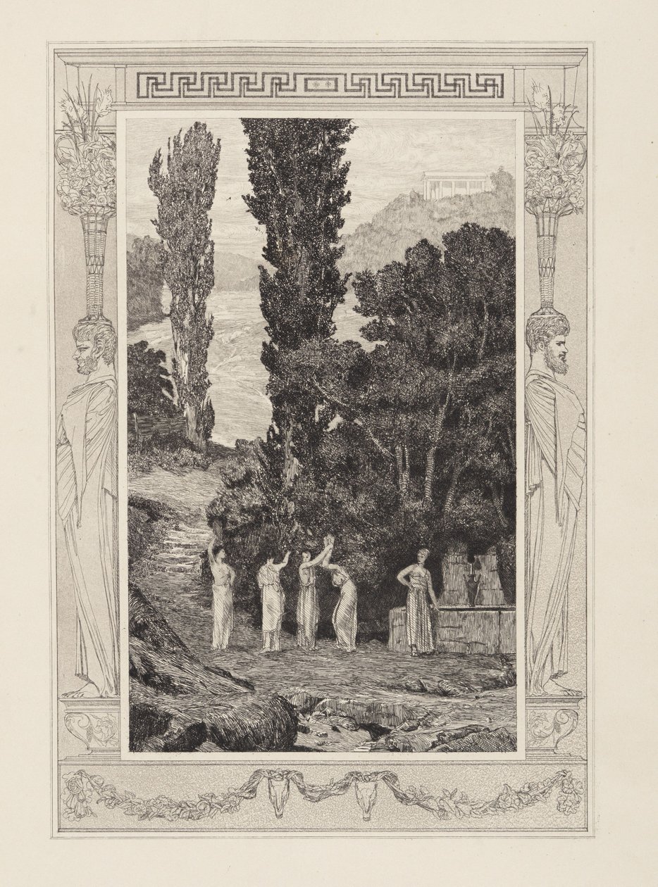 Vandrende Psyche (Amor og Psyche, opus V, blad 28) af Max Klinger