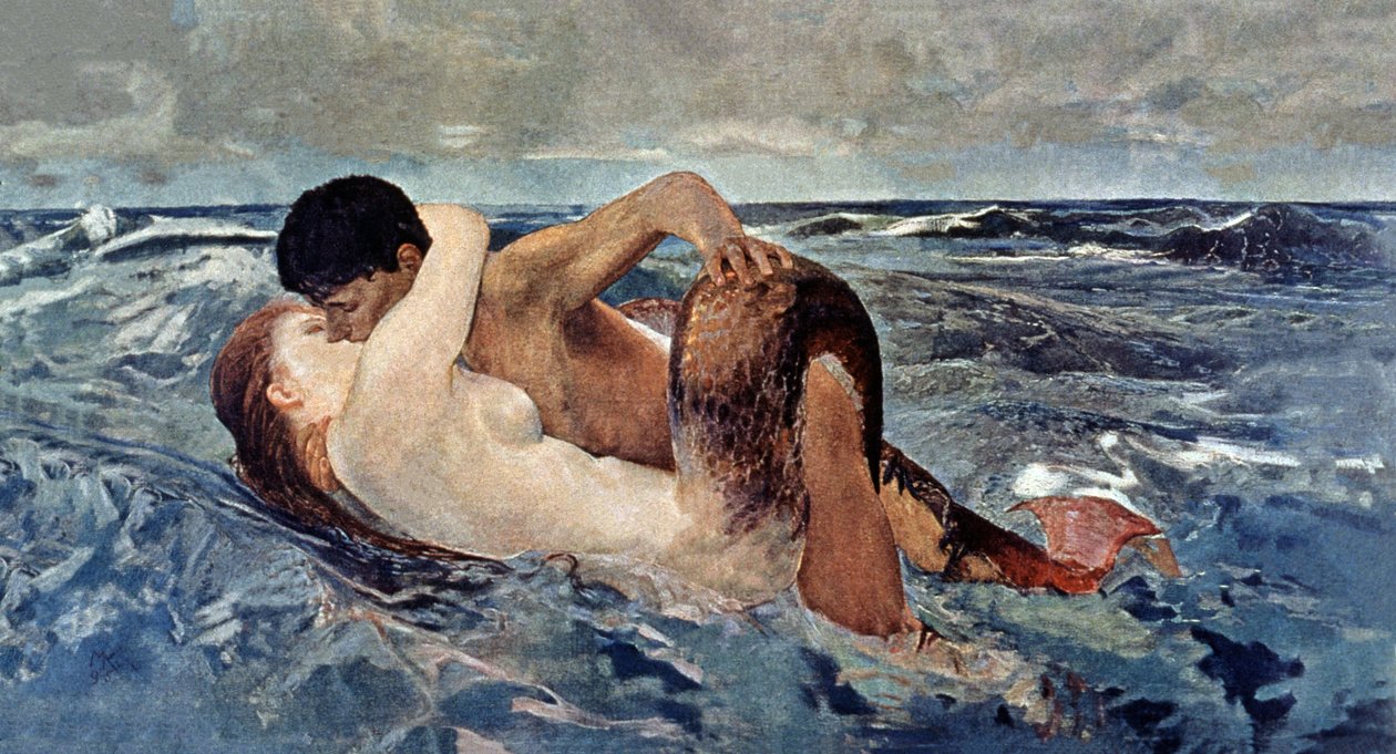 Triton og havfrue af Max Klinger
