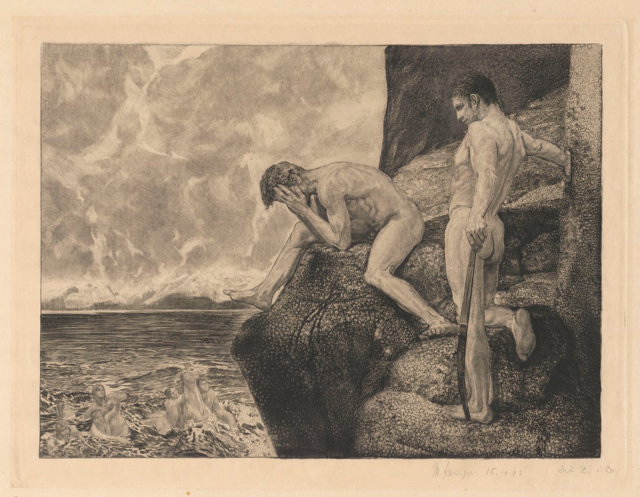 Den befriede Prometheus, tavle 41, Brahms-fantasi, Op. XII af Max Klinger