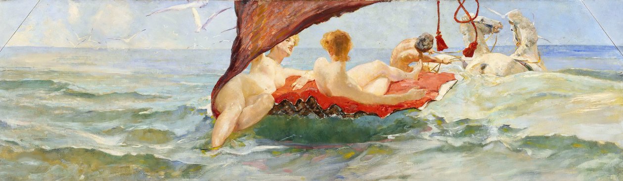 Venus i skalvognen. Del af vægudsmykningen af Villa Albers, 1884-1885. af Max Klinger