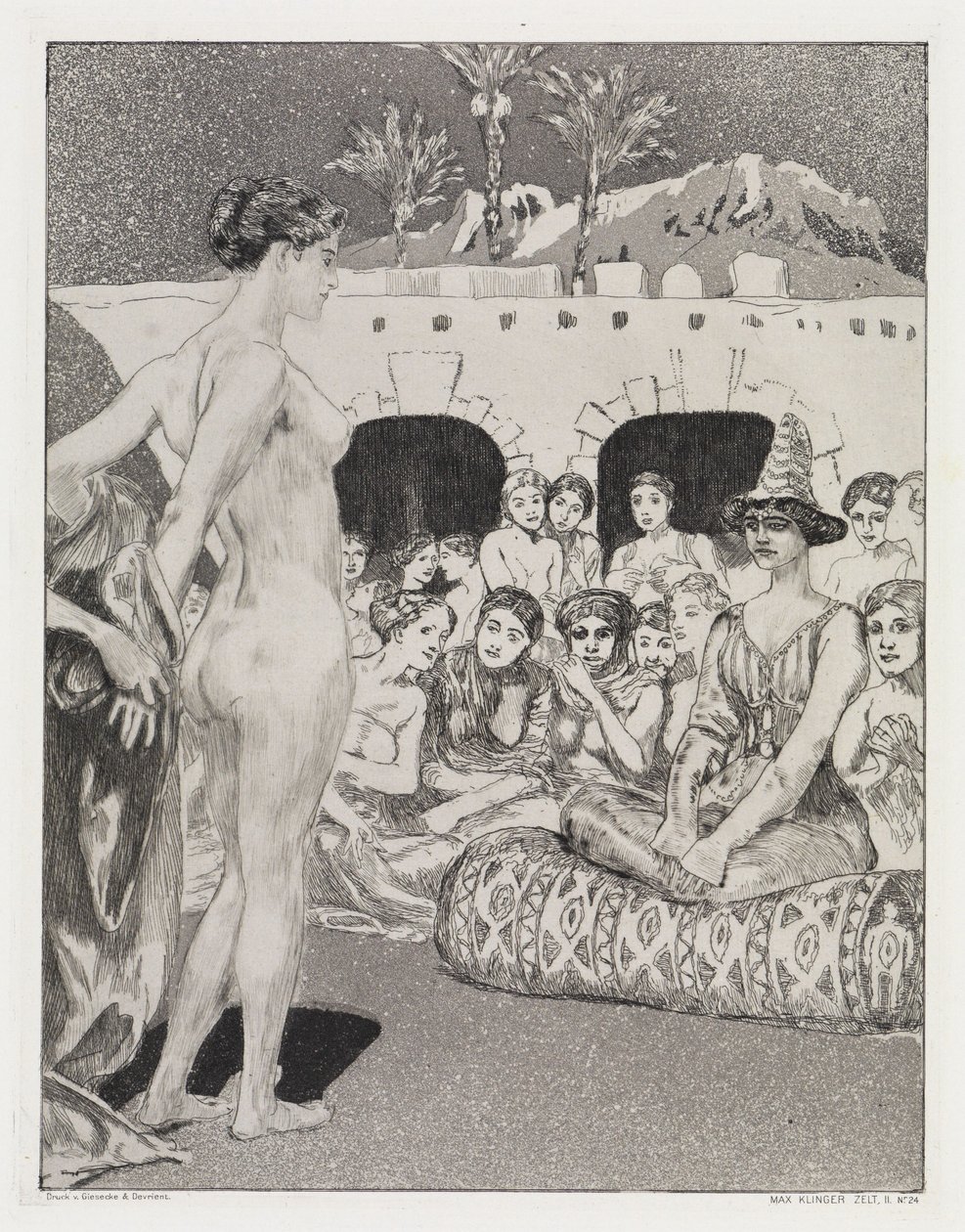 Foran dronningen (Telt, Opus XIV, 2. del, nr. 24) af Max Klinger