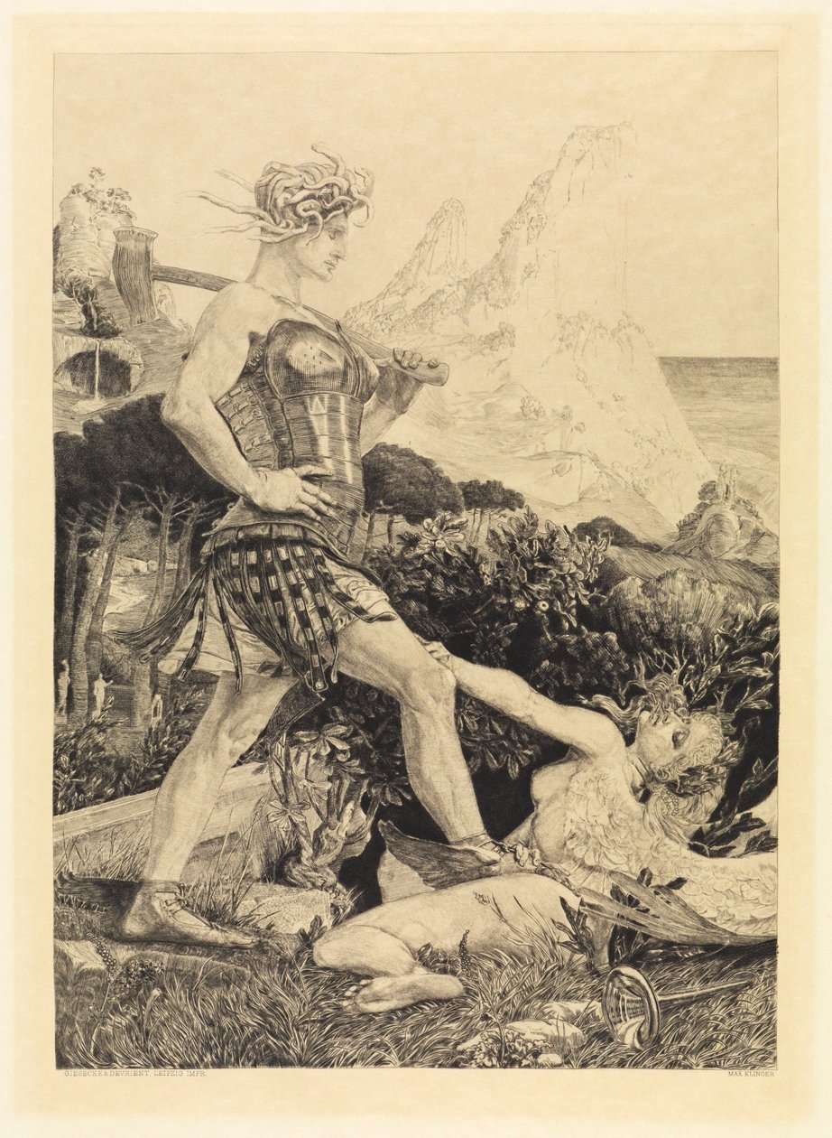Tid og berømmelse (Om døden, anden del, opus XI, blad 11) af Max Klinger
