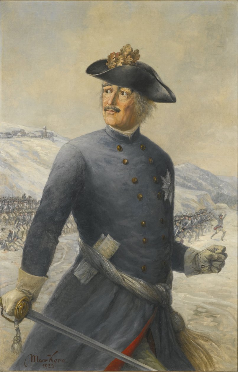 Leopold I, Prins af Anhalt-Dessau 1676-1747, feltmarskal i den preussiske hær af Max Korn