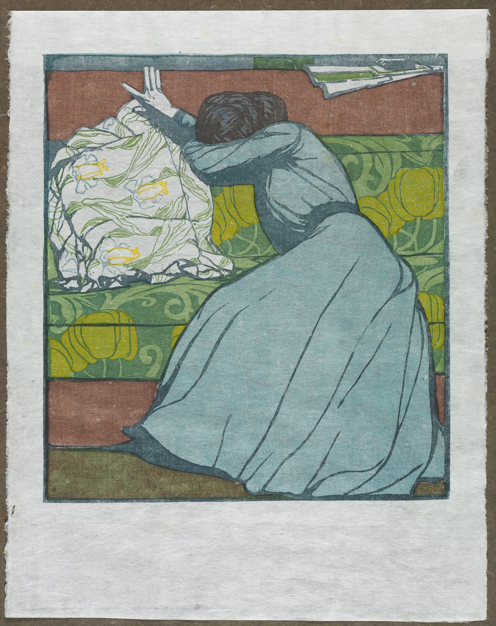 Puden (Martha Kurzweil siddende på en divan) af Max Kurzweil