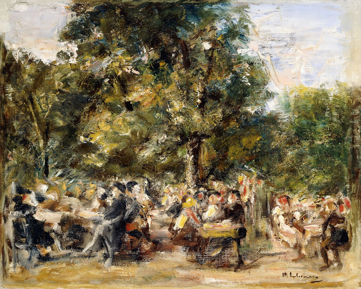 En haverestaurant ved floden Havel; Gartenlokal an der Havel, 1933 af Max Liebermann