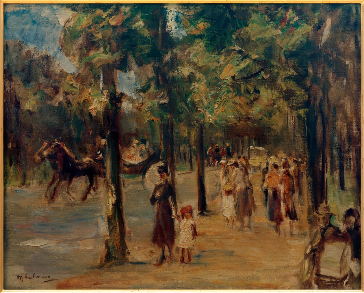 Gyde i zoologisk have med klapvogne af Max Liebermann