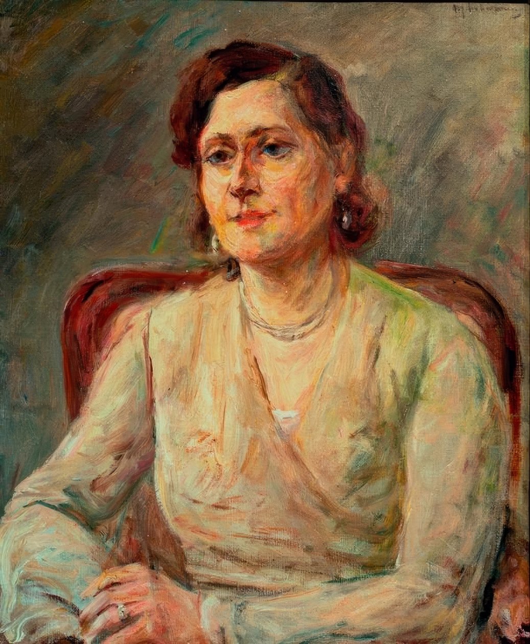 Portræt af Lydia Petrowa af Max Liebermann