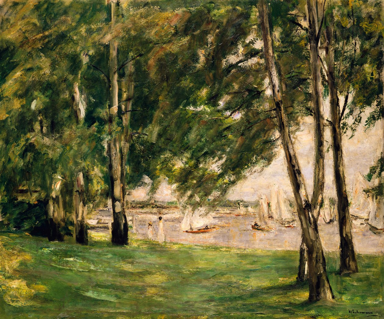 Udsigt over Wannsee med sejlbåde af Max Liebermann